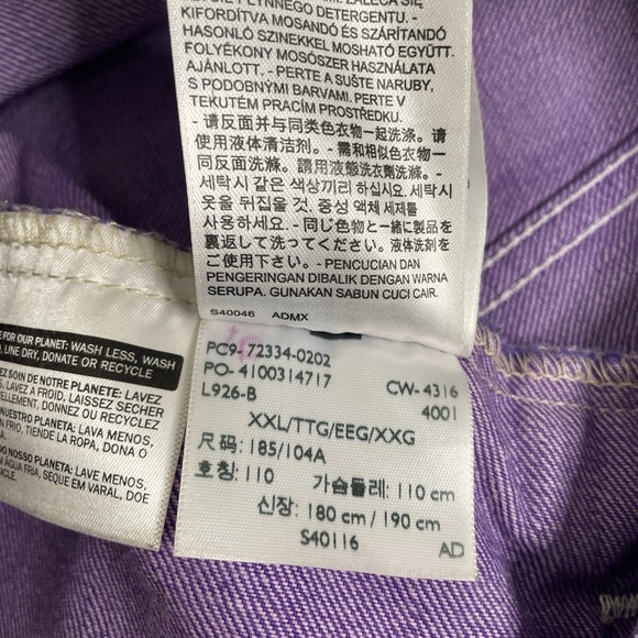 LEVI’S Rare Purple/White XXL Denim Trucker Jacket Street Urban Indie Andre 3000 - Picture 5 of 7